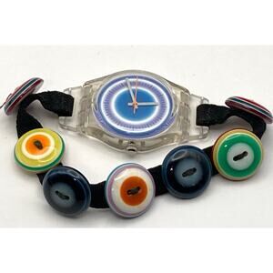 VTG Swiss Made Swatch Gent Buttoned Band Watch 34mm - Fresh Battery - WR